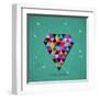 Trendy Triangle Diamond Illustration-cienpies-Framed Art Print