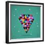 Trendy Triangle Diamond Illustration-cienpies-Framed Premium Giclee Print