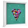 Trendy Triangle Diamond Illustration-cienpies-Framed Premium Giclee Print