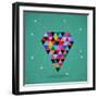 Trendy Triangle Diamond Illustration-cienpies-Framed Art Print