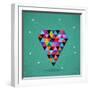 Trendy Triangle Diamond Illustration-cienpies-Framed Art Print