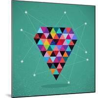 Trendy Triangle Diamond Illustration-cienpies-Mounted Art Print