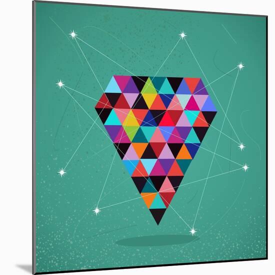 Trendy Triangle Diamond Illustration-cienpies-Mounted Art Print