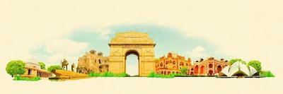 High Resolution Water Color Illustration Delhi City-trentemoller-Art Print