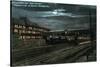 Trenton, New Jersey - Penn Railroad Station, Western Flier at Night-Lantern Press-Stretched Canvas