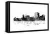 Trenton New Jersey Skyline BG 1-Marlene Watson-Framed Stretched Canvas