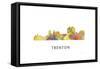 Trenton New Jersey Skyline-Marlene Watson-Framed Stretched Canvas