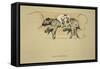 Trepidation, 1930, 1st Edition of Sleeping Partners-Cecil Aldin-Framed Stretched Canvas