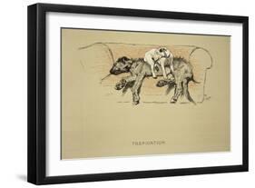 Trepidation, 1930, 1st Edition of Sleeping Partners-Cecil Aldin-Framed Giclee Print