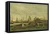 Treport - a Quay, C.1855-65-Jean-Baptiste-Camille Corot-Framed Stretched Canvas