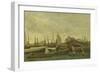 Treport - a Quay, C.1855-65-Jean-Baptiste-Camille Corot-Framed Giclee Print