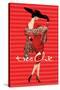 Tres Chic Fashion Illustration in Red-null-Stretched Canvas