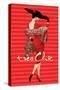 Tres Chic Fashion Illustration in Red-null-Stretched Canvas