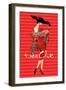 Tres Chic Fashion Illustration in Red-null-Framed Art Print
