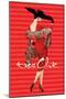 Tres Chic Fashion Illustration in Red-null-Mounted Art Print