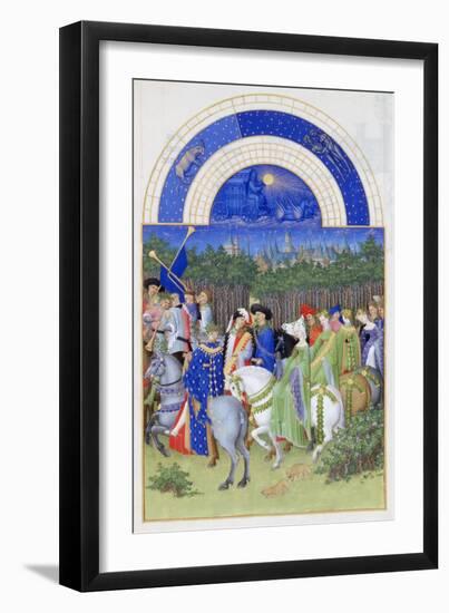 Très Riches Heures Du Duc De Berry: Month of May-Frères Limbourg-Framed Giclee Print