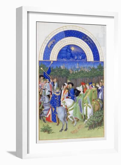 Très Riches Heures Du Duc De Berry: Month of May-Frères Limbourg-Framed Giclee Print