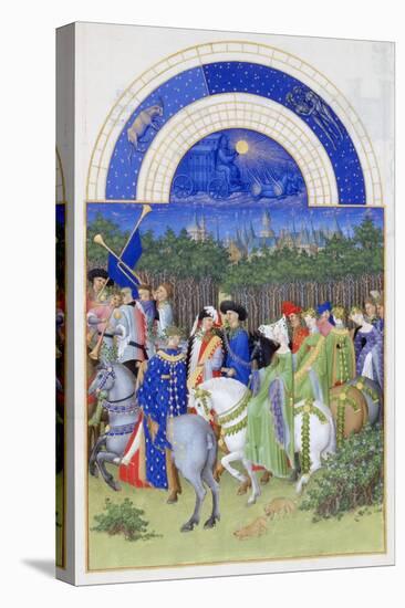 Très Riches Heures Du Duc De Berry: Month of May-Frères Limbourg-Stretched Canvas