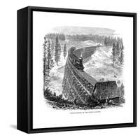 Trestle Bridge on the Union Pacific Railroad, USA, 1876-null-Framed Stretched Canvas