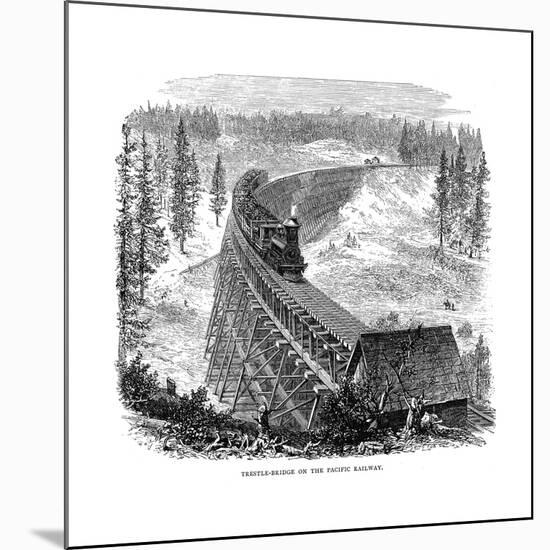 Trestle Bridge on the Union Pacific Railroad, USA, 1876-null-Mounted Giclee Print