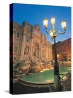 Trevi Fountain at Night, Rome, Italy-Walter Bibikow-Stretched Canvas