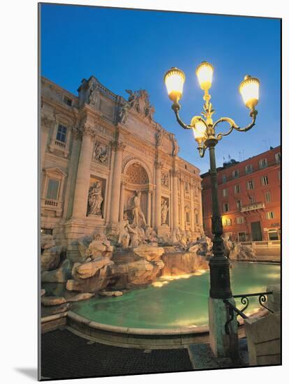 Trevi Fountain at Night, Rome, Italy-Walter Bibikow-Mounted Photographic Print