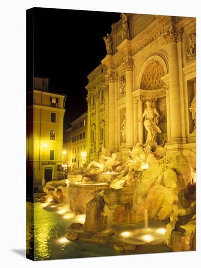 Trevi Fountain at Night, Rome, Italy-Connie Ricca-Stretched Canvas