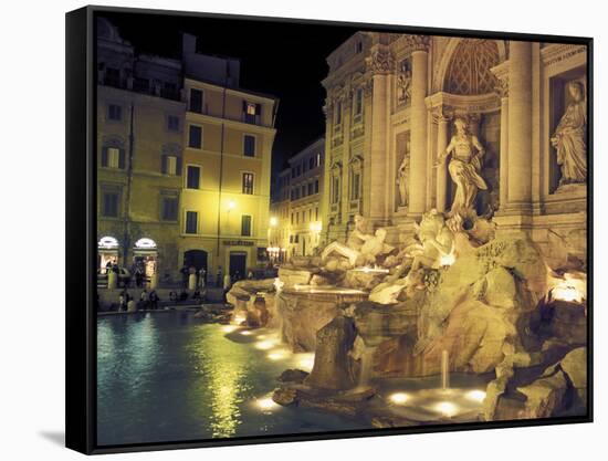 Trevi Fountain at Night, Rome, Italy-Connie Ricca-Framed Stretched Canvas