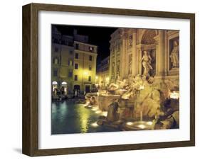 Trevi Fountain at Night, Rome, Italy-Connie Ricca-Framed Premium Photographic Print