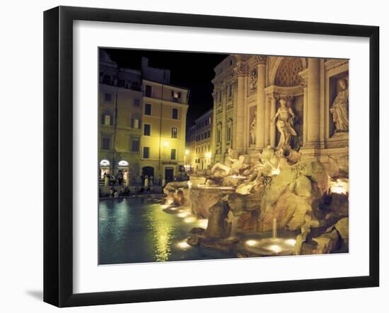 Trevi Fountain at Night, Rome, Italy-Connie Ricca-Framed Premium Photographic Print