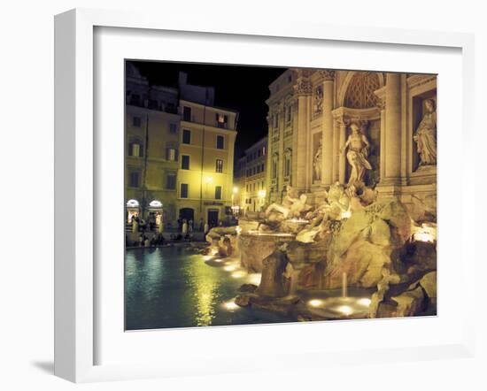 Trevi Fountain at Night, Rome, Italy-Connie Ricca-Framed Premium Photographic Print