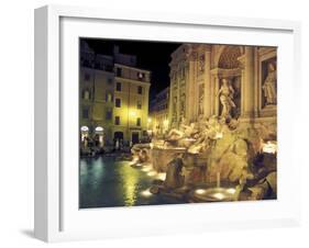 Trevi Fountain at Night, Rome, Italy-Connie Ricca-Framed Premium Photographic Print