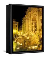 Trevi Fountain at Night, Rome, Italy-Connie Ricca-Framed Stretched Canvas