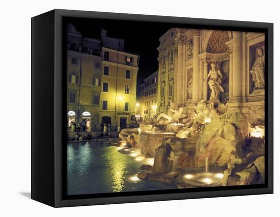 Trevi Fountain at Night, Rome, Italy-Connie Ricca-Framed Stretched Canvas