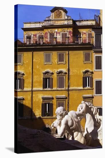 Trevi Fountain Detail, Rome, Italy-John Miller-Stretched Canvas