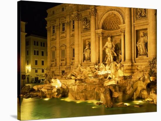 Trevi Fountain Illuminated at Night in Rome, Lazio, Italy, Europe-Nigel Francis-Stretched Canvas