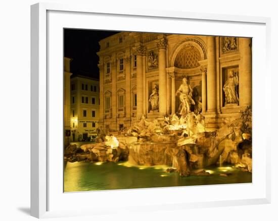 Trevi Fountain Illuminated at Night in Rome, Lazio, Italy, Europe-Nigel Francis-Framed Photographic Print