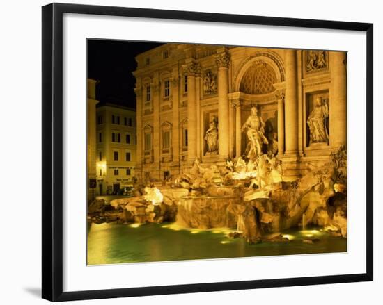 Trevi Fountain Illuminated at Night in Rome, Lazio, Italy, Europe-Nigel Francis-Framed Photographic Print