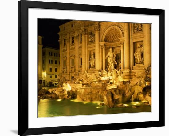 Trevi Fountain Illuminated at Night in Rome, Lazio, Italy, Europe-Nigel Francis-Framed Photographic Print