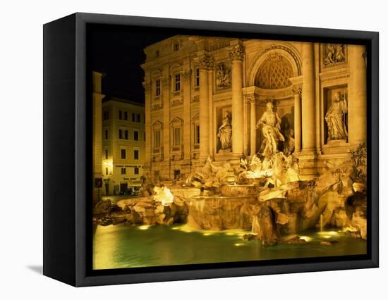 Trevi Fountain Illuminated at Night in Rome, Lazio, Italy, Europe-Nigel Francis-Framed Stretched Canvas