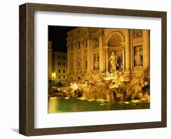 Trevi Fountain Illuminated at Night in Rome, Lazio, Italy, Europe-Nigel Francis-Framed Photographic Print