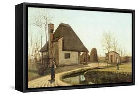 Treviso Countryside, on the Back of on the Sile, 1850-Guglielmo Ciardi-Framed Stretched Canvas