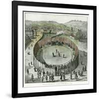 Trevithick's Latest Engine Known as the "Catch-Me-Who- Can" is the Centre-Piece at the Steam Circus-Thomas Rowlandson-Framed Art Print