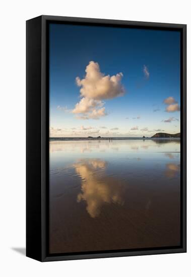 Trevose Head and Constantine Bay at Sunset, Cornwall, England, United Kingdom, Europe-Matthew-Framed Stretched Canvas