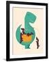 TRex and the Basketful of Wiener Dogs-Jay Fleck-Framed Art Print