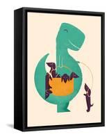 TRex and the Basketful of Wiener Dogs-Jay Fleck-Framed Stretched Canvas