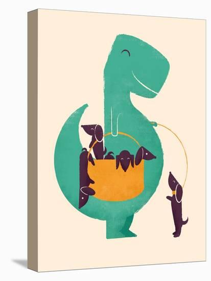 TRex and the Basketful of Wiener Dogs-Jay Fleck-Stretched Canvas