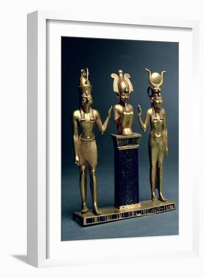 Triad of Osorkon II: Osiris Flanked by Isis and Horus, Third Intermediate Period, circa 874-850 BC-22nd Dynasty Egyptian-Framed Giclee Print