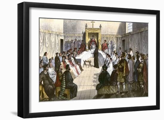 Trial for Heresy during the Spanish Inquisition-null-Framed Giclee Print