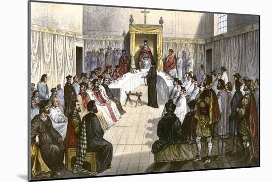 Trial for Heresy during the Spanish Inquisition-null-Mounted Giclee Print